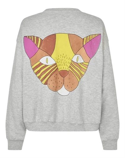 Lollys Laundry - Sydney LL Cat Sweatshirt - Light Grey Melange